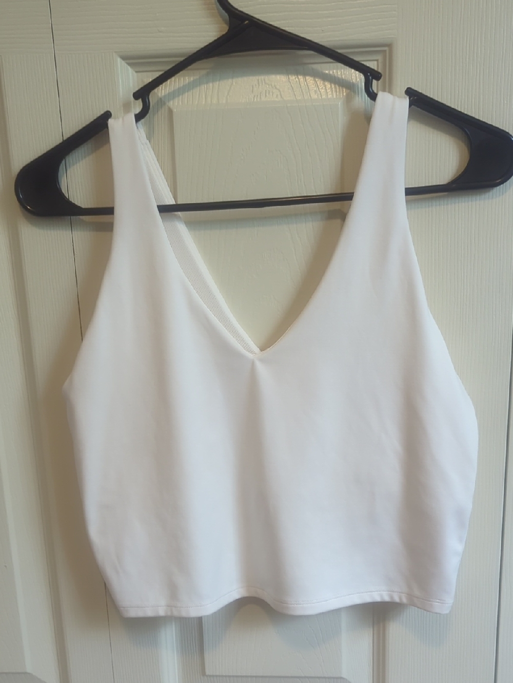 all in motion White V-Neck Cropped Bra Tank Top